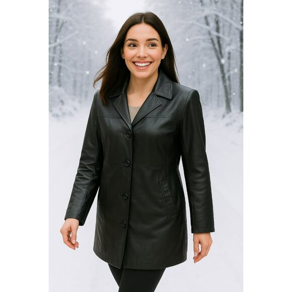 Leather Limited Genuine Leather Jacket Womens Large Black Thermolite Insulation - Picture 10 of 16